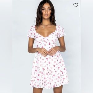 Princess Polly Ruth Mini Dress White Floral Size 0